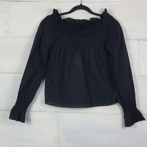 I.N.C. transparent black 100% cotton off shoulder blouse. Size 4